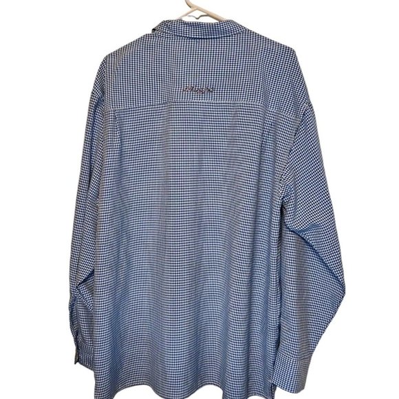 Mojo Shirt Mens XL Blue White Checked Button Up Fishing Outdoor Long Sleeve - Picture 6 of 14